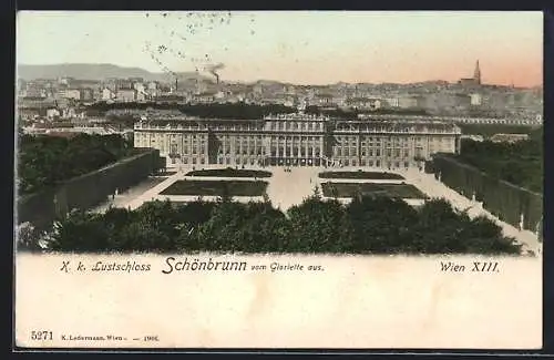 AK Wien, K. k. Lustschloss Schönbrunn vom Gloriette aus