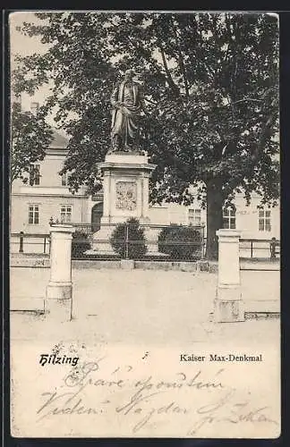 AK Hietzing, Partie vor dem Kaiser Max-Denkmal