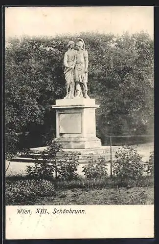AK Wien, Schönbrunn, Statue
