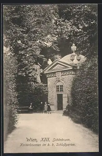 AK Wien-Schönbrunn, Kaiserbrunnen im k. k. Schlossgarten