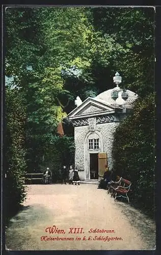 AK Wien-Schönbrunn, Kaiserbrunnen im k. k. Schlossgarten