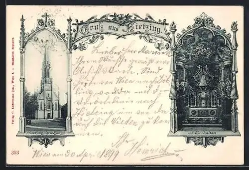 AK Wien, Hietzing, Pfarrkirche Maria Hietzing, Hochaltar