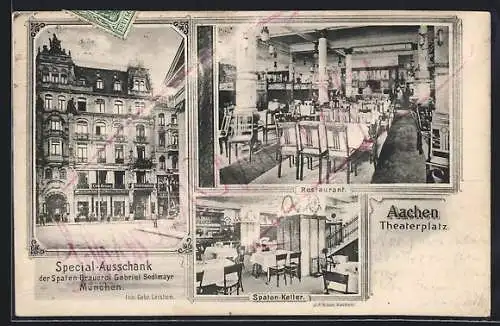 AK Aachen, Gasthaus Spatenbräu und Cafe Bristol, Spaten-Keller, Restaurant