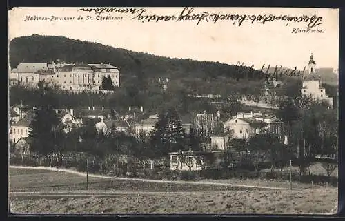 AK Rodaun, Mädchen-Pensionat St. Christina und Pfarrkirche