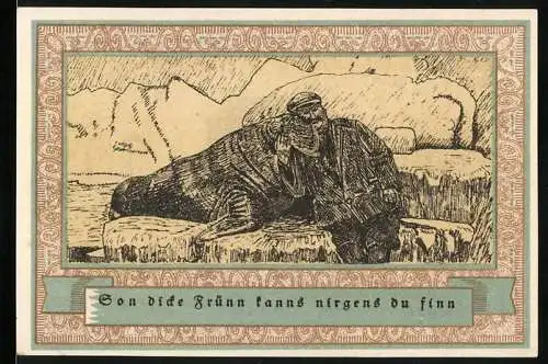 Notgeld Stellingen 1920, 50 Pfennig, Mann nebst Seebär, Eisbär