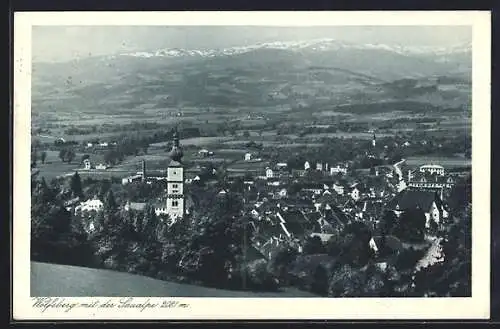 AK Wolfsberg /Kärnten, Totalansicht mit der Saualpe