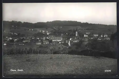 AK Gnas /Steiermark, Ortsansicht aus der Vogelschau