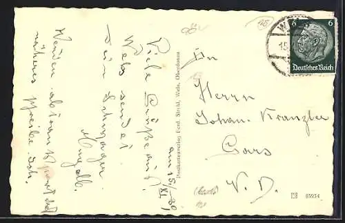 AK Wels /O. Oe., Ortsansicht von einer Anhöhe