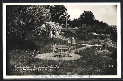 AK Stranzendorf /N. Öst., Erholungsheim, Am Weg zur Liegehalle