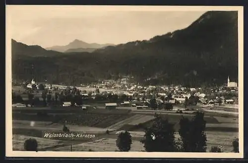 AK Weissbriach /Kärnten, Gesamtansicht mit Gipfelpanorama