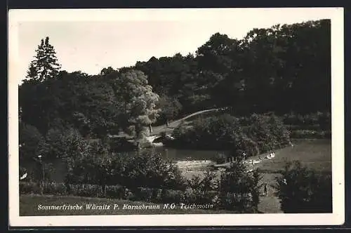 AK Würnitz /N. Ö., Teich mit Badenden
