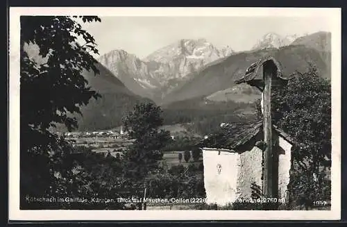 AK Kötschach im Gailtale, Blick auf Mauthen, Cellon und Kelterwand