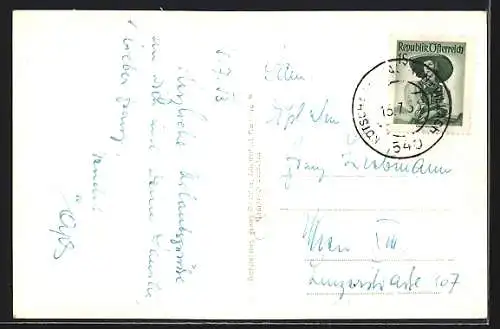 AK Kötschach, Ortspartie mit Kirche und Kaufhaus Rizzi