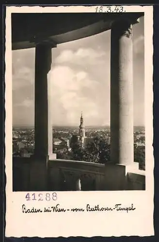 AK Baden bei Wien, Blick vom Beethoven-Tempel