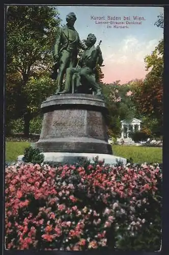 AK Baden bei Wien, Lanner-Strauss-Denkmal im Kurpark
