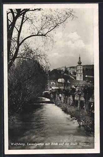 AK Wolfsberg /Kärnten, Lavantpartie mit Blick auf die Stadt