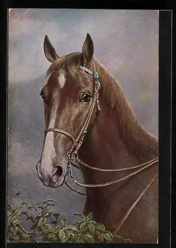 Künstler-AK Carl Reichert: Anmutiger Fuchs mit weisser Blesse