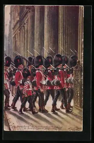 Künstler-AK Harry Payne: The Bank Guard, the Goldstream Guards