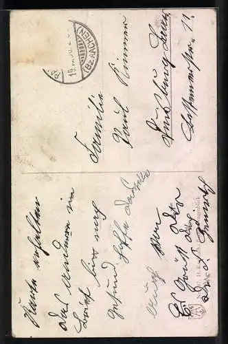 Künstler-AK Hermann Kaulbach: Banger Augenblick, Knabe klettert über ein Mauer