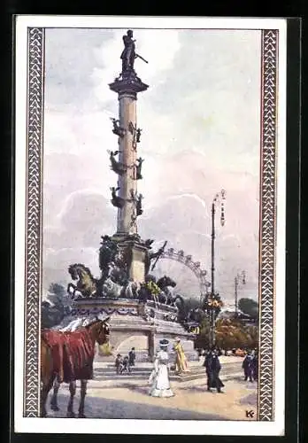 Künstler-AK Wien, Tegetthof-Denkmal