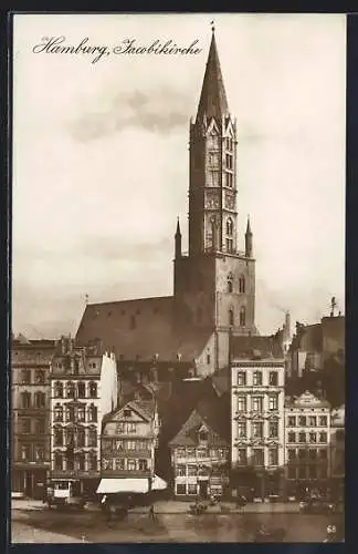 AK Hamburg, Jacobikirche aus der Vogelschau