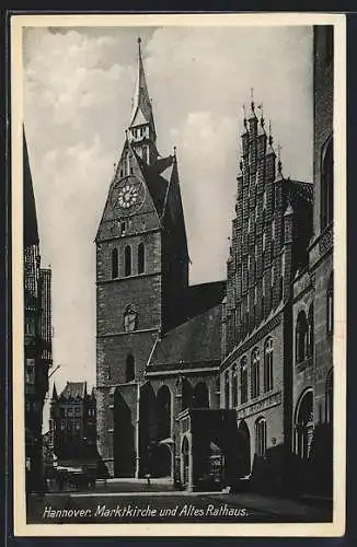 AK Hannover, Marktkirche und Altes Rathaus