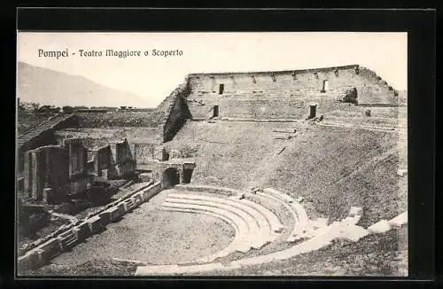 AK Pompei, Teatro Maggiore o Scoperto, Ausgrabung