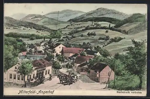 AK Kasten bei Böheimkirchen, Mitterfeld-Angerhof, Ortsansicht mit Blick ins Land