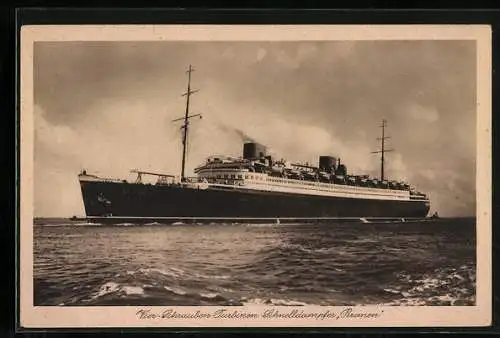 AK Vier-Schrauben-Turbinen-Schnelldampfer Bremen