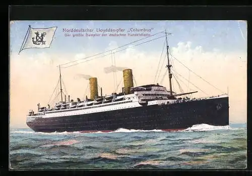 AK Norddeutscher Lloyddampfer Columbus