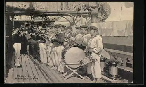 AK Musikkapelle eines Kriegsschiffes an Bord