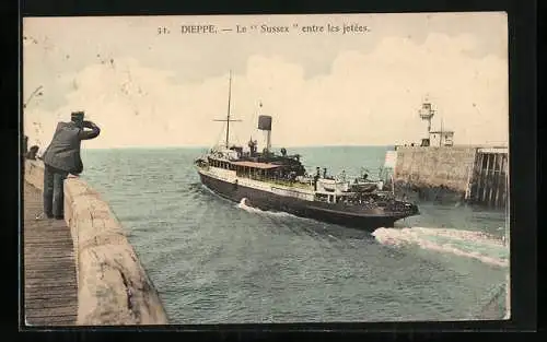 AK Dieppe, Le Sussex, Passagierschiff