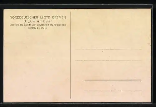 AK Passagierschiff Columbus passiert Küstenstreifen