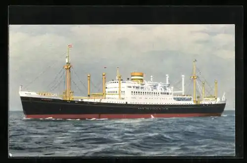 Künstler-AK Passagierschiff M.V. Westerdam auf Hoher See abgebildet