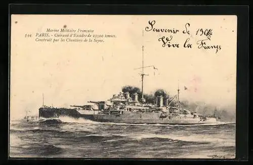 AK Cuirassé d`Escadre Paris, Kriegsschiff