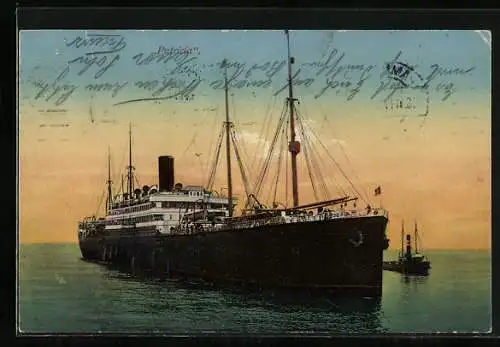 AK Passagierschiff Patricia bei stiller See