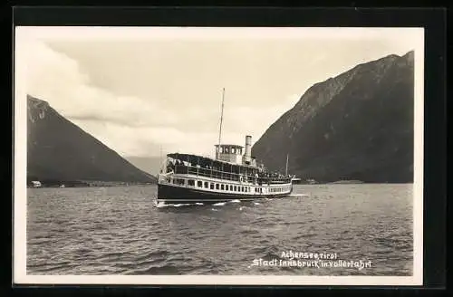 AK Binnenschiff Stadt Innsbruck auf dem Achensee