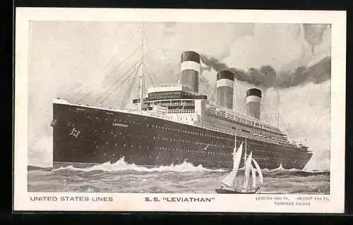 Künstler-AK SS Leviathan der United States Lines