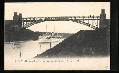 AK SMY Hohenzollern bei der Levensauer Hochbrücke