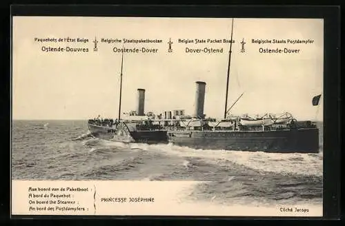 AK Princesse Joséphine, Belgische Staats-Postdampfer