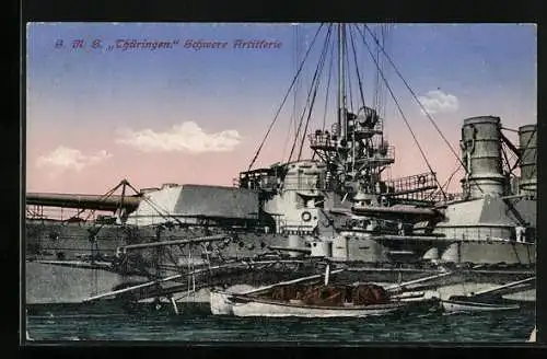 AK Kriegsschiff SMS Thüringen, schwere Artillerie