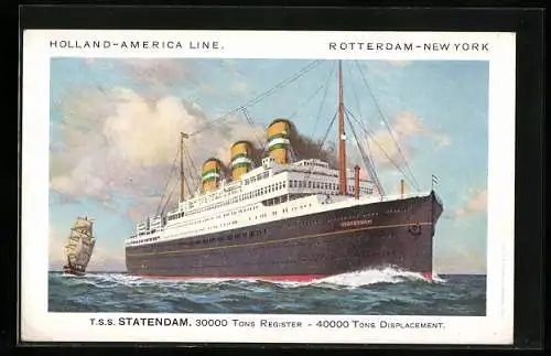 Künstler-AK TSS Statendam der Holland-America Line
