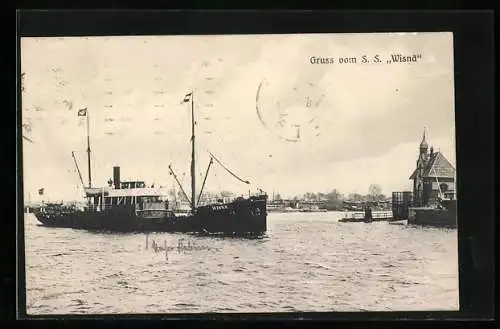 AK Dampfer SS Wisnä in Fahrt