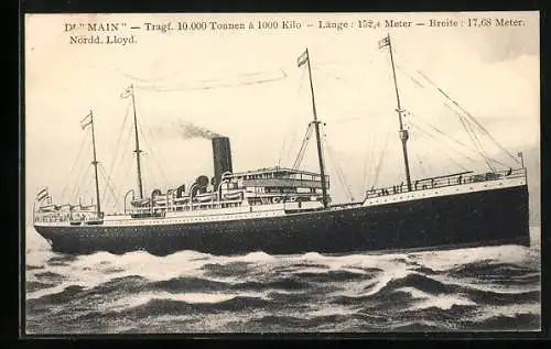 AK Passagierschiff Main in Fahrt