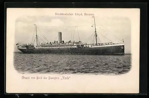 AK Dampfer York des Norddeutschen Lloyd