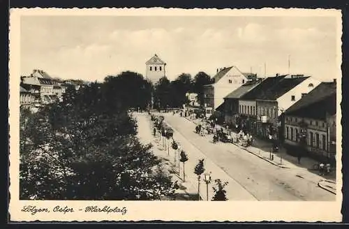 AK Lötzen, Marktplatz aus der Vogelschau