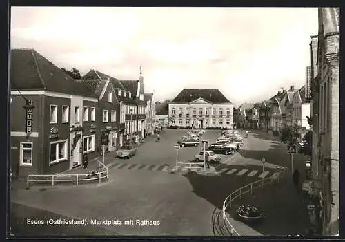 AK Esens /Ostfriesland, Marktplatz mit Rathaus