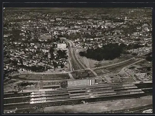 AK Braunschweig, Blick auf den Hauptbahnhof, Luftbild