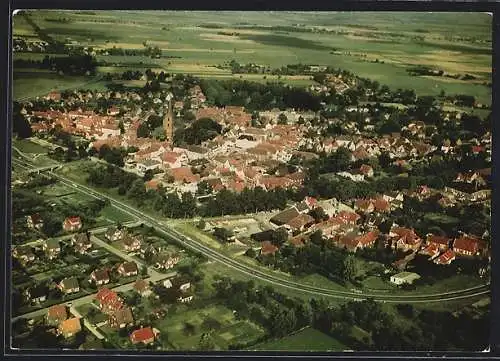 AK Esens /Ostfriesland, Ortsansicht vom Flugzeug aus