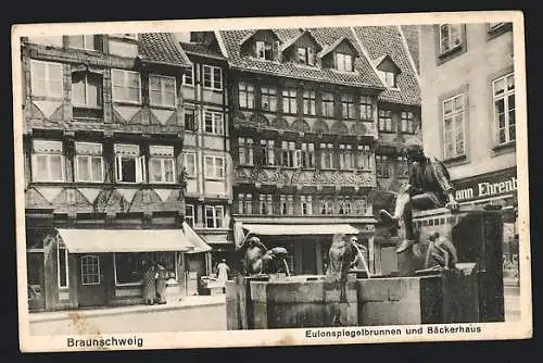 AK Braunschweig, Eulenspiegelbrunnen und Bäckerhaus